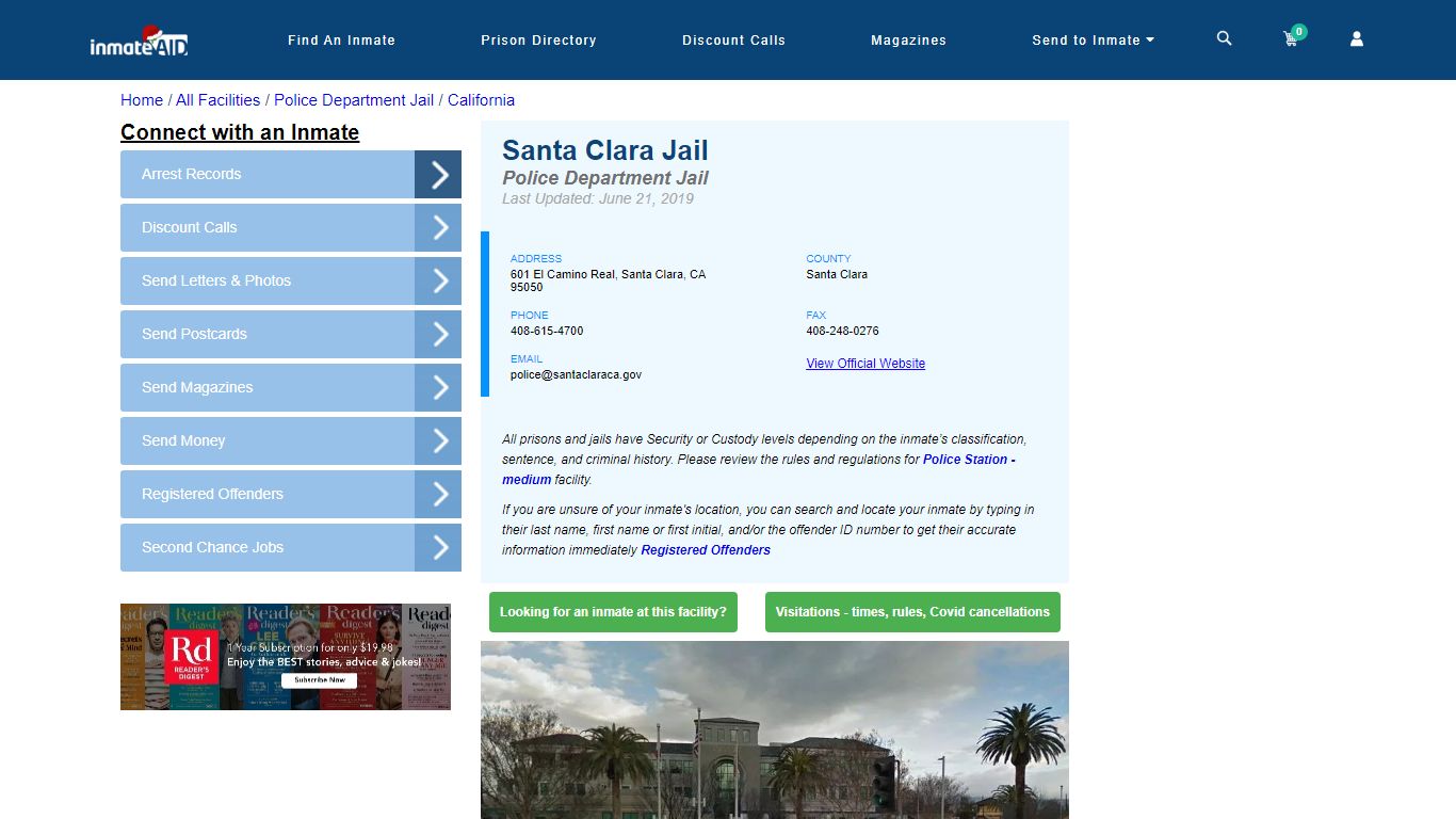 Santa Clara Jail & Inmate Search - Santa Clara, CA
